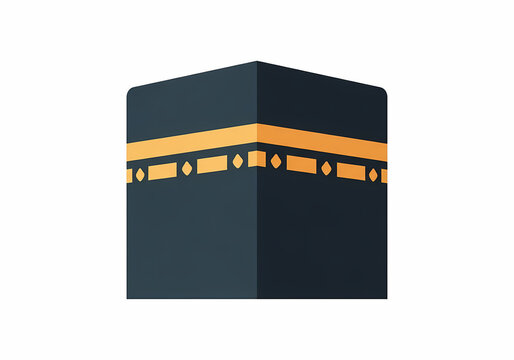 Kaaba Mecca Islamic Icon, Hajj Umrah Pilgrimage Vector Illustration