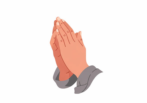 Praying Hands Folded in Prayer Namaste Gratitude Hope Gesture Vector Illustration