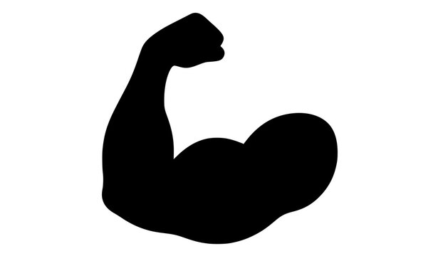 Strong Bicep Muscle Silhouette Vector for Gym and Fitness