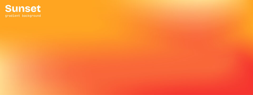 Sunset gradient background. Warm fluid cover in red, orange, yellow tones. Fuzzy backdrop, mesh wallpaper. Modern abstract design template.