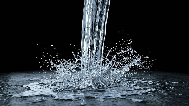 water splash on black background