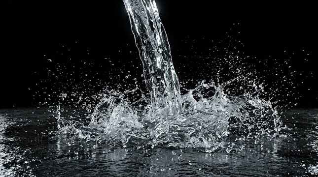 water splash on black background