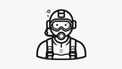 Diver in scuba gear equipment. © ajji