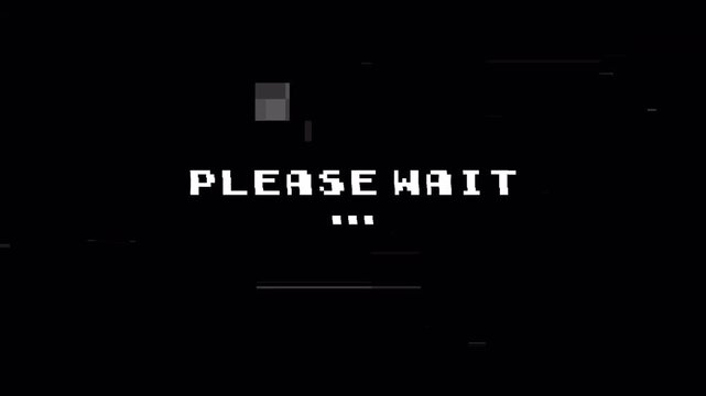 Please Wait Glitch Text Animation Loading Screen Alpha Channel 4K