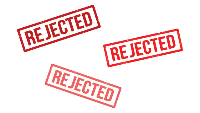 Red rejected stamp on white background