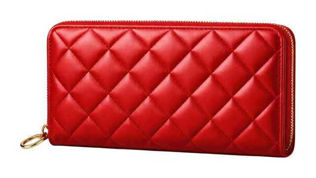 PNG Elegant red quilted wallet