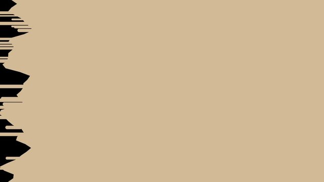 Beige brush stroke wipe transition painting across screen, transparent background loop animation
