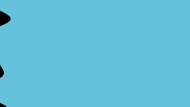 Blue liquid wave splashing across screen, flat wipe transition transparent loop animation