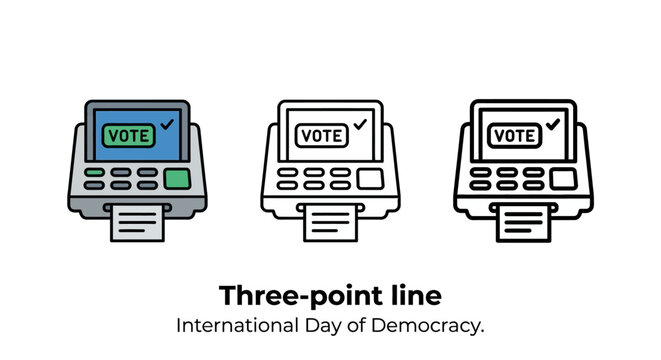 Electronic Voting Machine Icon Set for Election Day