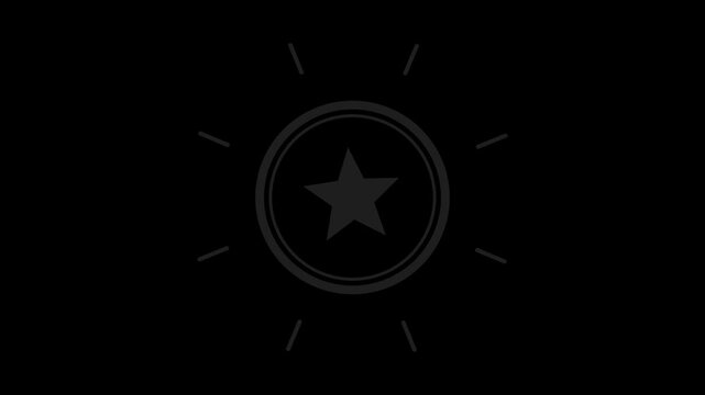 Black stamp badge slamming down with impact, approval seal transparent background loop animation