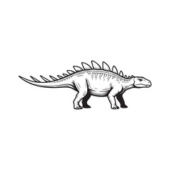 Fototapeta premium black and white dinosaur vector illustration