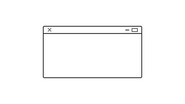 Minimalist computer window interface animation, clean ui for software presentation