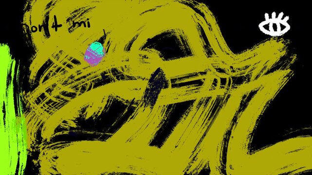 Abstract  Scribble Overlay with Crosshatch Pattern and yellow Background