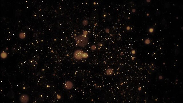 Abstract Glittering Gold Particles Background
Abstract golden glittering particles animation flowing in space background