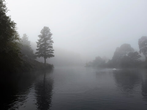 Mist clouds at neighbourhood lake
