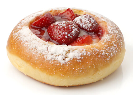 Kolache Texas style, isolated on white background