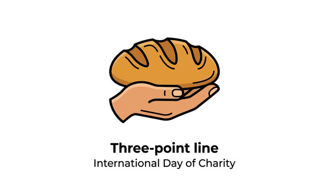 Hand Holding Bread Loaf Icon for International Day of Charity