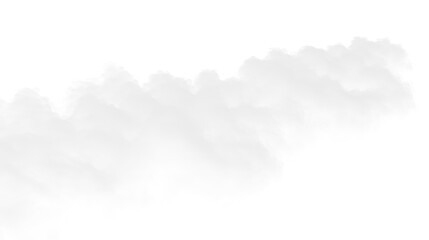 Fluffy clouds drift against a transparent background in a bright setting during daylight hours © Liubov