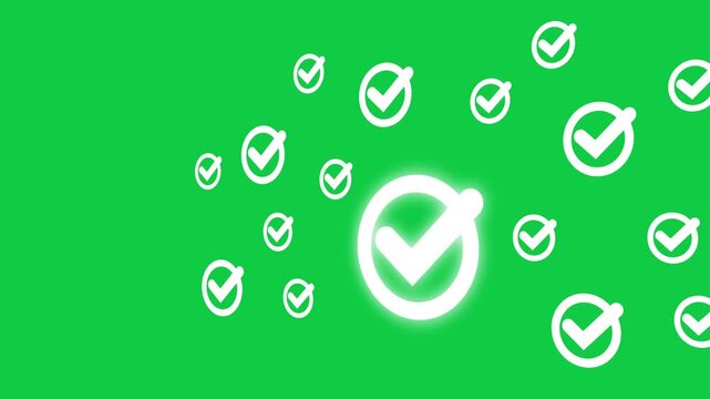 Green screen Checklist workflow project task management concept.
