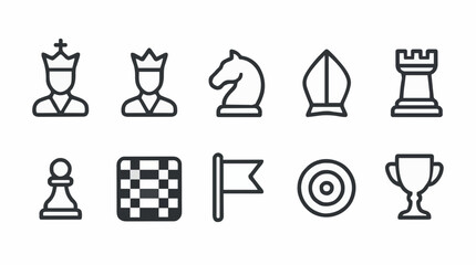 Minimalist chess and strategy icons for competitive gaming © Farrel Lexxy