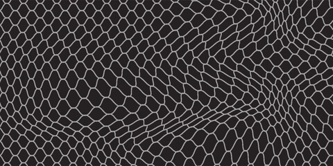 White soccer goal net pattern background on black backdrop © Azzami