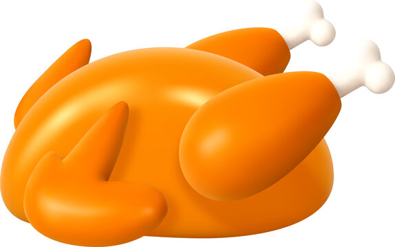 3D Roasted chicken for Thanksgiving or Christmas