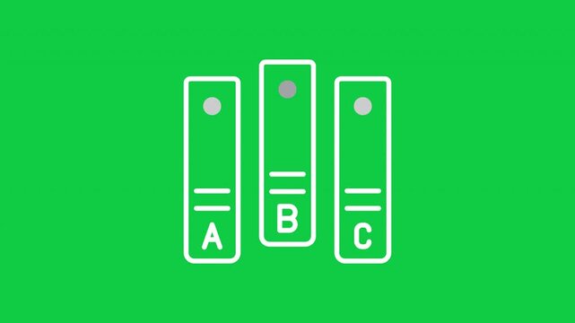 Animated folder labels line icon for document organization and file management.