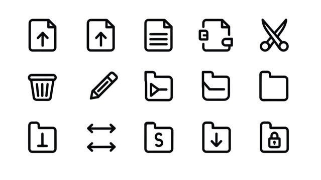 Black and white for settings, actions, and arrows home