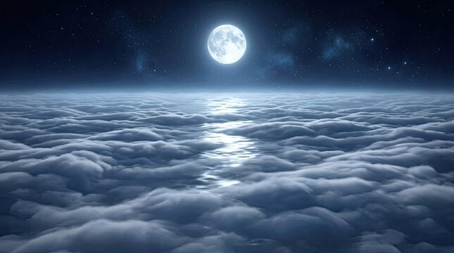 moon over the clouds