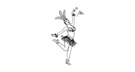 Obraz premium Ballerina performing an elegant arabesque dance pose with grace Vector