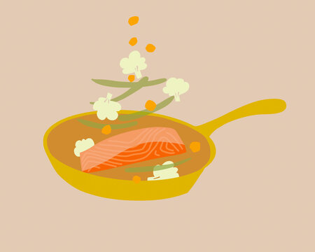 Food illustration wholesome foods