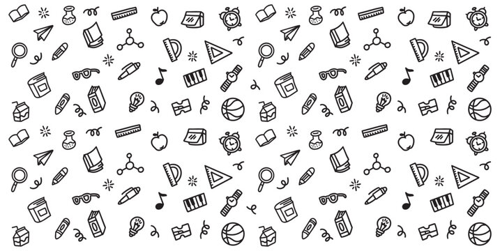 Hand drawn education kids cute doodle element illustration