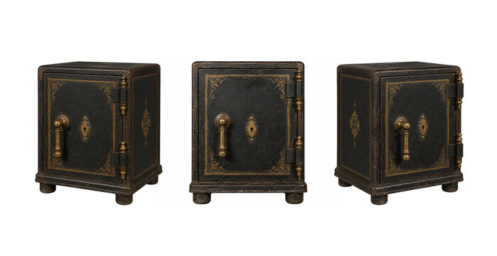 Vintage security deposit boxes with details