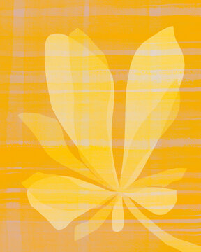 Modern abstract yellow flower artwork