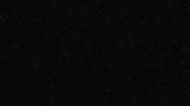 Countless microscopic dust particles drift aimlessly across a pitch-black expanse. Tiny white dust particles float gently. A dense cloud of illuminated white dust particles scatters randomly