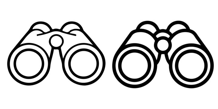 Binocular silhouette icon set isolated on white background
Flat optical binocular symbols collection in black vector style
Minimal field glasses icon pack for outdoor and travel design