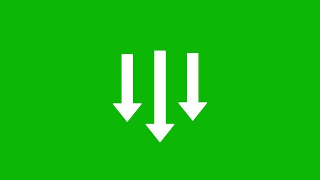 Down arrows falling animation video
