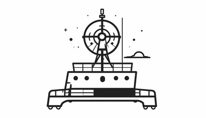 Large Vessel with Satellite Dish Onboard. © daeng