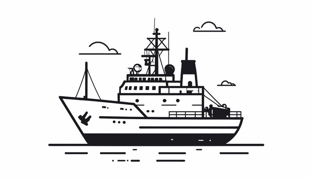 Large Ship Sailing On The Water.