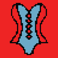Fototapeta premium Pixel art underwear design with cute retro style, seamless fashion icon for digital assets premium!!
