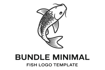 Obraz premium Minimalist Fish Seamless Pattern Collection
