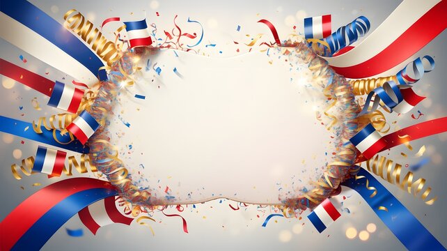 Dynamic Explosion of Tricolor Paper Confetti in Bright Celebration Setting