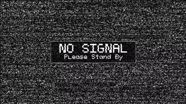 Retro TV No Signal Please Stand By Static Noise Glitch Animation on Transparent Background 4K