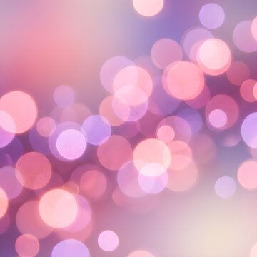 Abstract Bokeh Lights in Soft Pink and Purple Hues with Blurred Effect