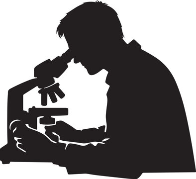 Scientist using a laboratory microscope