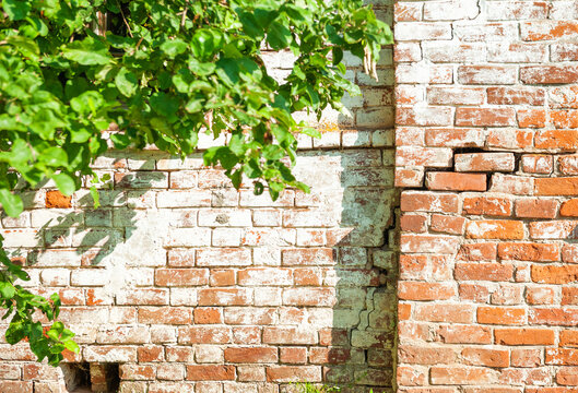 Weathered brick texture creates vintage character