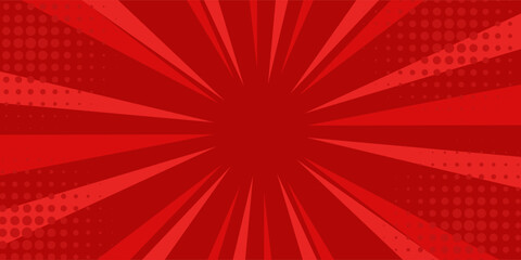 Fototapeta premium Comic background with red color