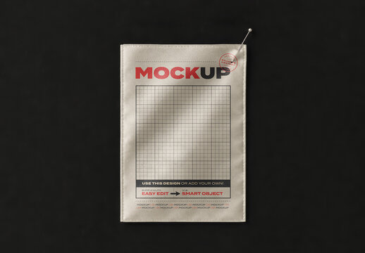 Fabric Label with Needle Mockup