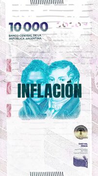 Inflaci&oacute;n text &ndash; Argentina Peso currency &ndash; Digital Glitch Effect