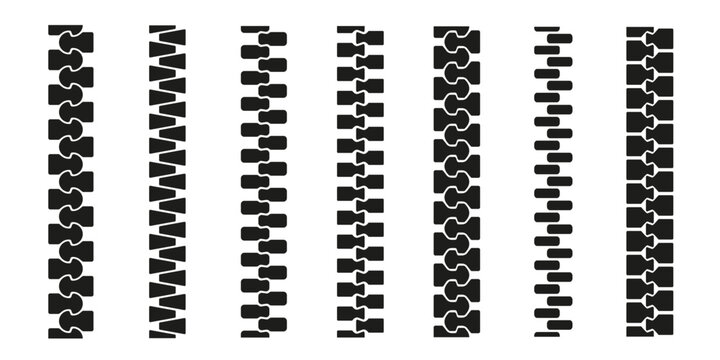 Zipper brush set. Zip lock vector